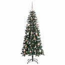 vidaXL Mű karácsonyfa 150 LED-del Zöld 150 cm PVC és Műanyag és Acél