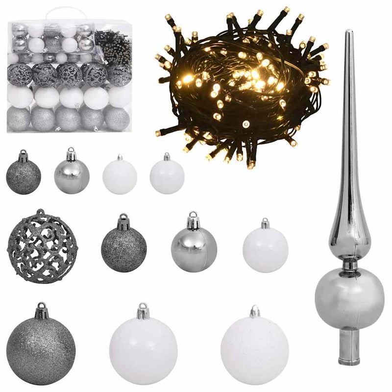 vidaXL Mű karácsonyfa with Decorative String Lights Zöld 150 cm PVC