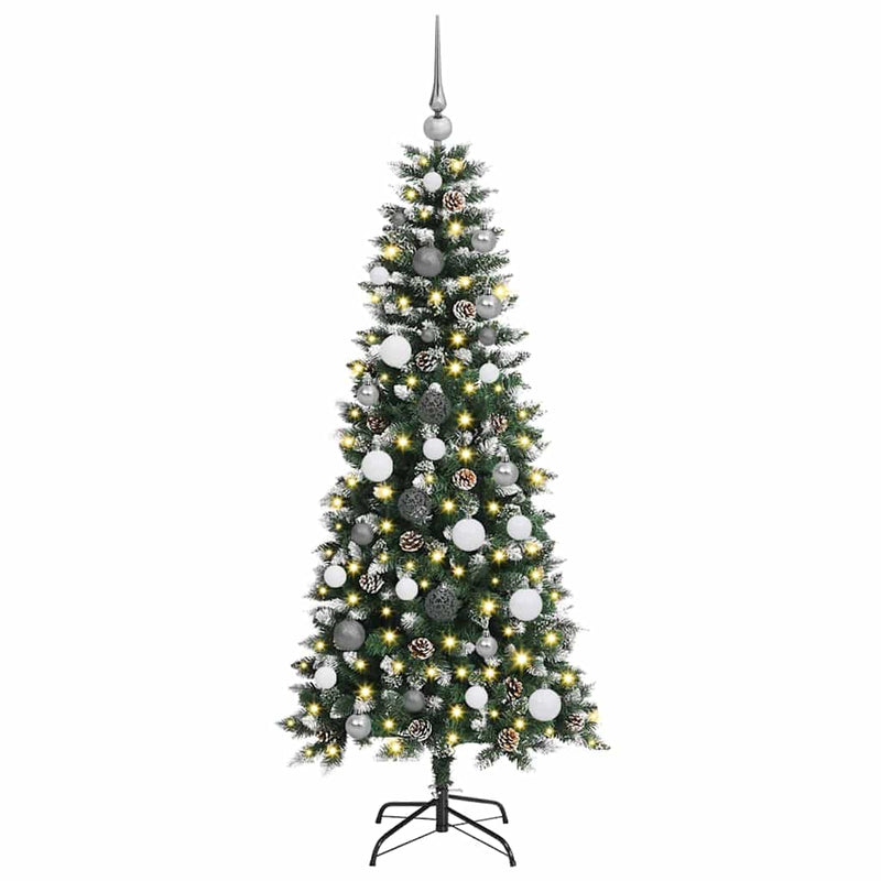 vidaXL Mű karácsonyfa with Decorative String Lights Zöld 150 cm PVC