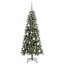 vidaXL Mű karácsonyfa 150 LED-del Zöld 150 cm PVC és Műanyag és Acél
