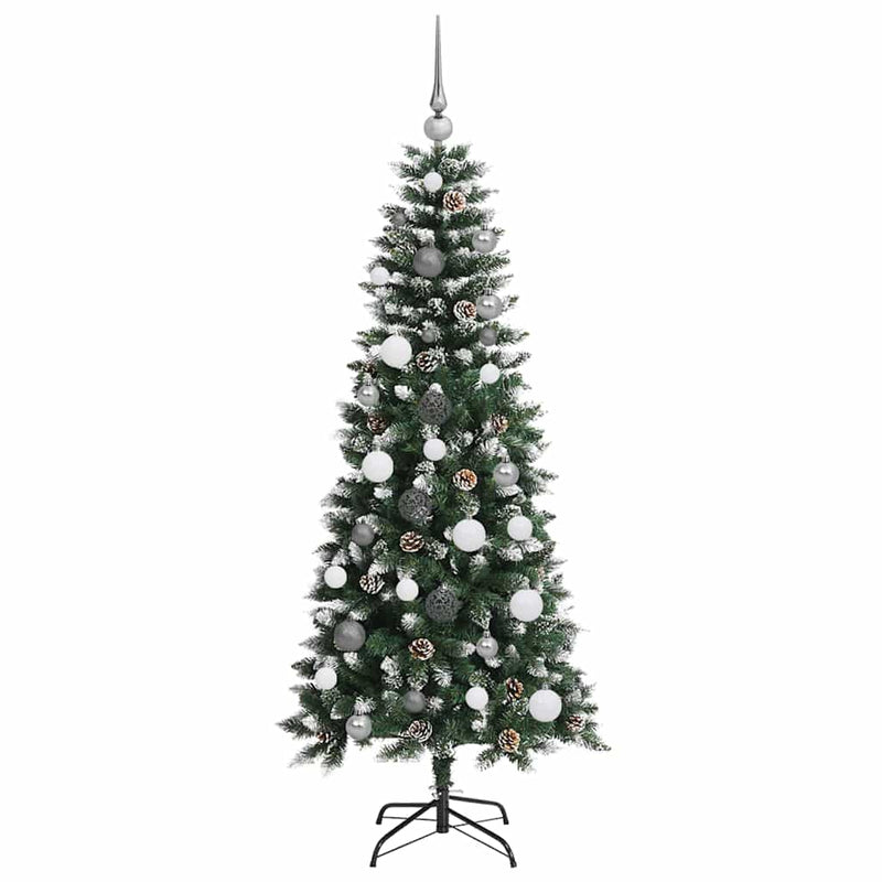 vidaXL Mű karácsonyfa with Decorative String Lights Zöld 150 cm PVC