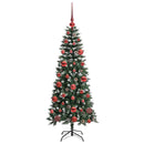 vidaXL Mű karácsonyfa 150 LED-del Zöld 150 cm PVC és Műanyag és Acél