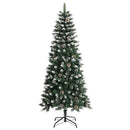 vidaXL Mű karácsonyfa 150 LED-del Zöld 150 cm PVC és Műanyag és Acél