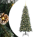 vidaXL Mű karácsonyfa 150 LED-del Zöld 150 cm PVC és Műanyag és Acél