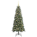 vidaXL Mű karácsonyfa 150 LED-del Zöld 150 cm PVC és Műanyag és Acél