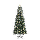 vidaXL Mű karácsonyfa 150 LED-del Zöld 150 cm PVC és Műanyag és Acél