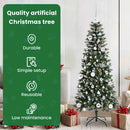 vidaXL Mű karácsonyfa 150 LED-del Zöld 150 cm PVC és Műanyag és Acél