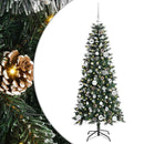 vidaXL Mű karácsonyfa 150 LED-del Zöld 150 cm PVC és Műanyag és Acél