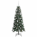 vidaXL Mű karácsonyfa 150 LED-del Zöld 150 cm PVC és Műanyag és Acél