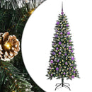 vidaXL Mű karácsonyfa 150 LED-del Zöld 150 cm PVC és Műanyag és Acél