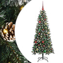 vidaXL Mű karácsonyfa 150 LED-del Zöld 150 cm PVC és Műanyag és Acél