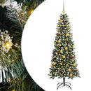 vidaXL Mű karácsonyfa 300 LED-del Zöld 180 cm PVC és Műanyag és Acél