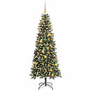 vidaXL Mű karácsonyfa 300 LED-del Zöld 180 cm PVC és Műanyag és Acél