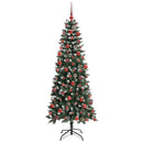 vidaXL Mű karácsonyfa 300 LED-del Zöld 180 cm PVC és Műanyag és Acél
