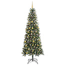 vidaXL Mű karácsonyfa 300 LED-del Zöld 210 cm PVC és Műanyag és Acél