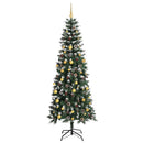 vidaXL Mű karácsonyfa 300 LED-del Zöld 210 cm PVC és Műanyag és Acél