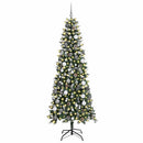 vidaXL Mű karácsonyfa 300 LED-del Zöld 210 cm PVC és Műanyag és Acél
