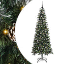 vidaXL Mű karácsonyfa 300 LED-del Zöld 210 cm PVC és Műanyag és Acél