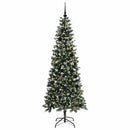 vidaXL Mű karácsonyfa 300 LED-del Zöld 210 cm PVC és Műanyag és Acél