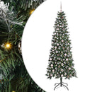 vidaXL Mű karácsonyfa 300 LED-del Zöld 210 cm PVC és Műanyag és Acél