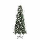vidaXL Mű karácsonyfa 300 LED-del Zöld 210 cm PVC és Műanyag és Acél