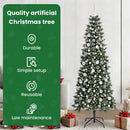 vidaXL Mű karácsonyfa 300 LED-del Zöld 210 cm PVC és Műanyag és Acél