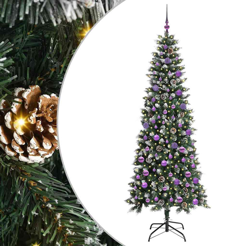 vidaXL Mű karácsonyfa Zöld 86 x 86 x 210 cm PVC és Műanyag és Acél