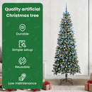 vidaXL Mű karácsonyfa 300 LED-del Zöld 210 cm PVC és Műanyag és Acél