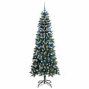 vidaXL Mű karácsonyfa 300 LED-del Zöld 210 cm PVC és Műanyag és Acél