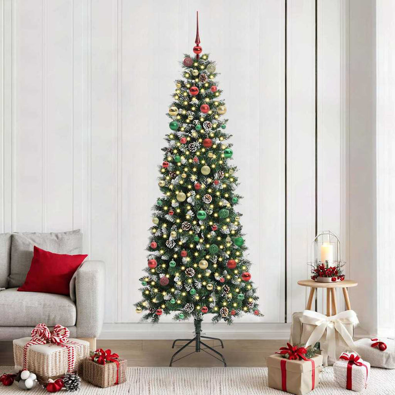 vidaXL Mű karácsonyfa Zöld 86 x 86 x 210 cm PVC és Műanyag és Acél