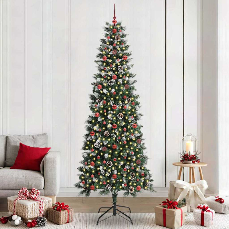 vidaXL Mű karácsonyfa Zöld 96 x 96 x 240 cm PVC és Műanyag és Acél