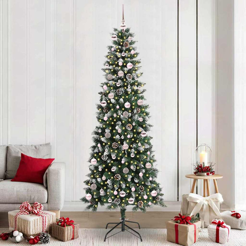 vidaXL Mű karácsonyfa Zöld 96 x 96 x 240 cm PVC és Műanyag és Acél