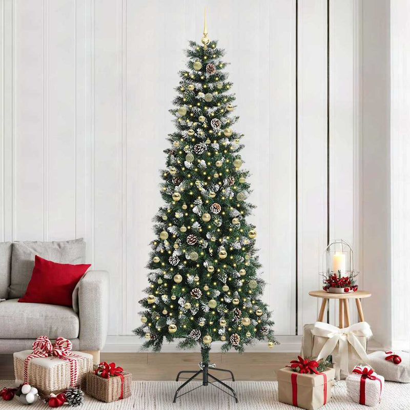vidaXL Mű karácsonyfa Zöld 96 x 96 x 240 cm PVC és Műanyag és Acél