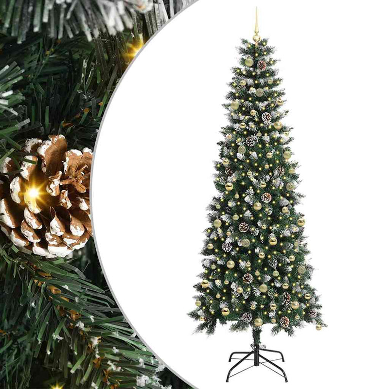 vidaXL Mű karácsonyfa Zöld 96 x 96 x 240 cm PVC és Műanyag és Acél