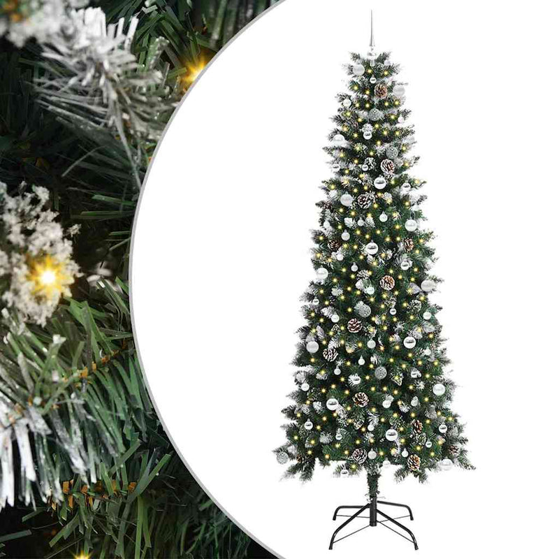 vidaXL Mű karácsonyfa Zöld 96 x 96 x 240 cm PVC és Műanyag és Acél
