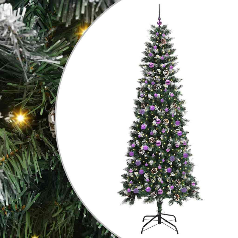 vidaXL Mű karácsonyfa Zöld 96 x 96 x 240 cm PVC és Műanyag és Acél