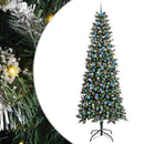 vidaXL Mű karácsonyfa 300 LED-del Zöld 240 cm PVC és Műanyag és Acél