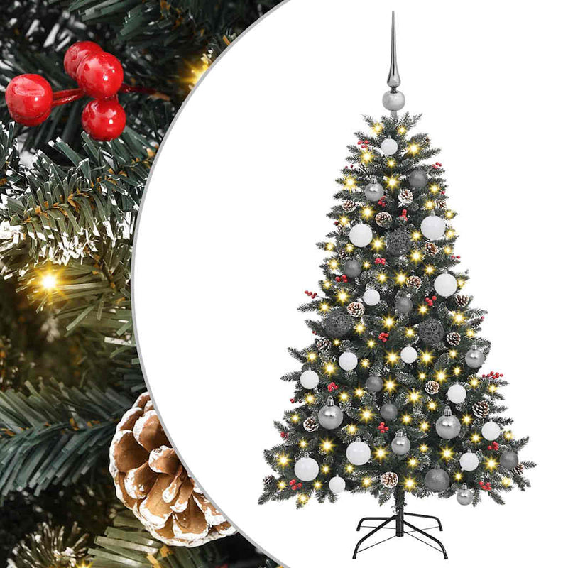 vidaXL Mű karácsonyfa with Decorative String Lights Zöld 120 cm PVC