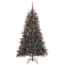 vidaXL Mű karácsonyfa 150 LED-del Zöld 150 cm PVC és Műanyag és Acél