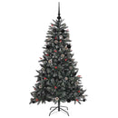 vidaXL Mű karácsonyfa 150 LED-del Zöld 150 cm PVC és Műanyag és Acél