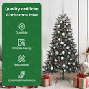 vidaXL Mű karácsonyfa 150 LED-del Zöld 150 cm PVC és Műanyag és Acél