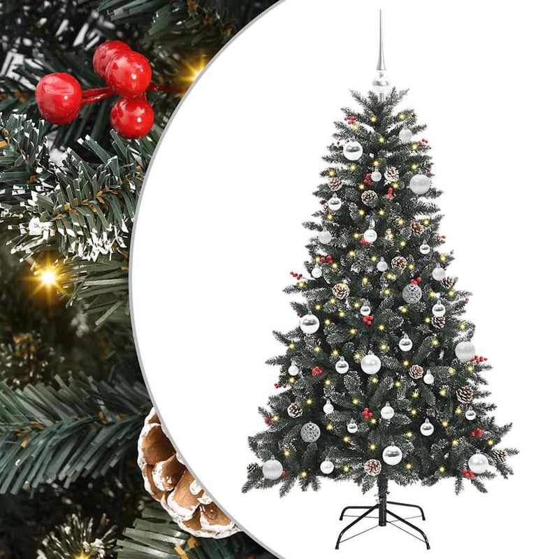 vidaXL Mű karácsonyfa Zöld 83.5 x 83.5 x 150 cm PVC és Műanyag és Acél