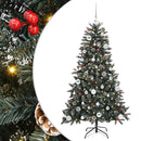 vidaXL Mű karácsonyfa 150 LED-del Zöld 150 cm PVC és Műanyag és Acél