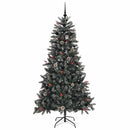 vidaXL Mű karácsonyfa 300 LED-del Zöld 180 cm PVC és Műanyag és Acél