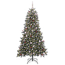 vidaXL Mű karácsonyfa 300 LED-del Zöld 180 cm PVC és Műanyag és Acél