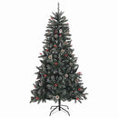 vidaXL Mű karácsonyfa 300 LED-del Zöld 180 cm PVC és Műanyag és Acél