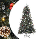 vidaXL Mű karácsonyfa 300 LED-del Zöld 180 cm PVC és Műanyag és Acél