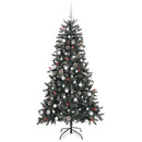 vidaXL Mű karácsonyfa 300 LED-del Zöld 180 cm PVC és Műanyag és Acél