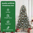 vidaXL Mű karácsonyfa 300 LED-del Zöld 180 cm PVC és Műanyag és Acél