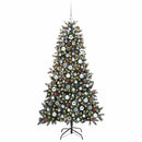 vidaXL Mű karácsonyfa 300 LED-del Zöld 180 cm PVC és Műanyag és Acél